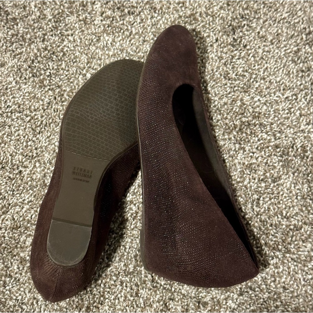 Stuart Weitzman Brown textured wedges, 9, NWOT